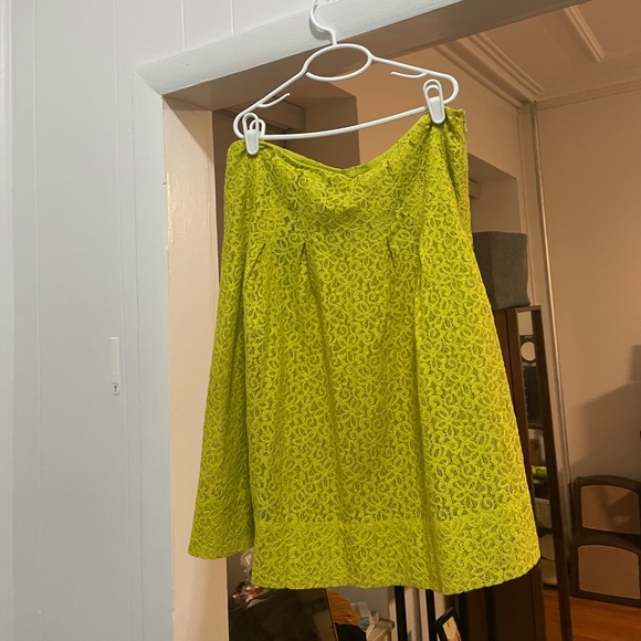 Neon green HD in Paris Anthropologie A Line Skirt - Picture 2 of 8